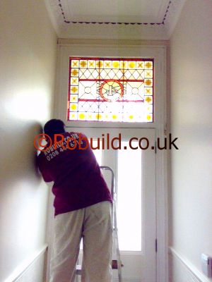 robuild painting glass door