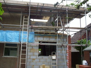Home extension being built